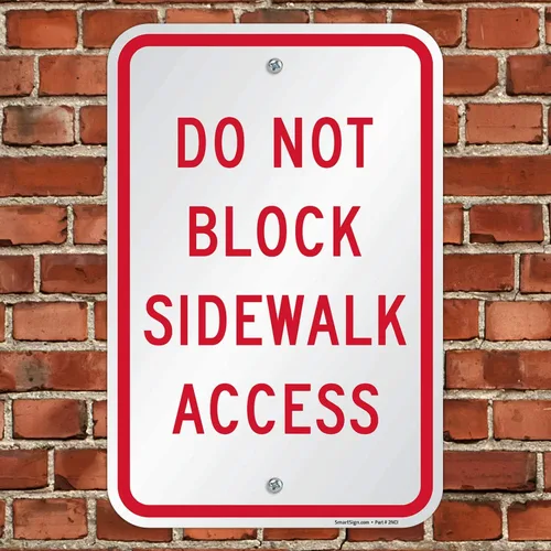 Miniatura 4 de SmartSign - K-8942-AL-12x18 "Do Not Block Sidewalk Access" Letrero 12" x 18" Aluminio Rojo sobre Blanco