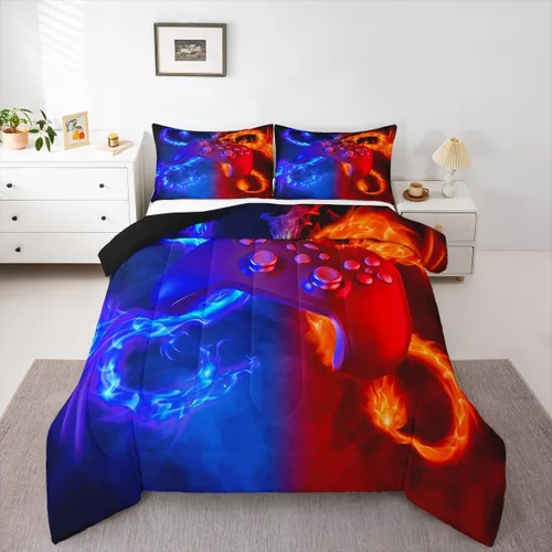 Miniatura 21 de Erosebridal Edredón de Gatos Lindos para Niños con Líneas de Arcoíris Neón, Juego de Ropa de Cama Individual para Niñas, Niños y Adolescentes, Gatos