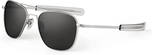 Randolph USA - Lentes de sol de aviador para hombre o mujer, cromo mate, clásicos, polarizados y no polarizados con protección UV