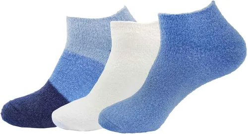 Miniatura 16 de BambooMN Calcetines de spa de nailon mullidos con infusión de aloe para mujer, talla 4-8, aguamarina, 3 pares