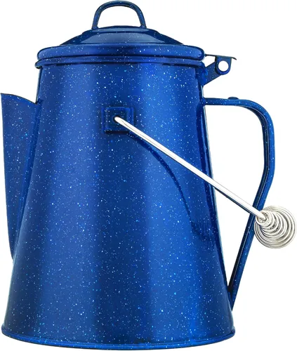 Miniatura 9 de COLETTI Hervidor clásico de camping de 60 onzas, tetera de té y campamento, sin aluminio ni plástico, ideal para hervir agua [esmalte negro]