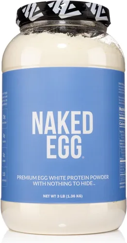 Polvo de suplemento de proteína Naked de clara de huevo 3LB sin OMG, sin sabor, sin aditivos, paleo, sin lácteos, sin gluten, sin soja – 25g de