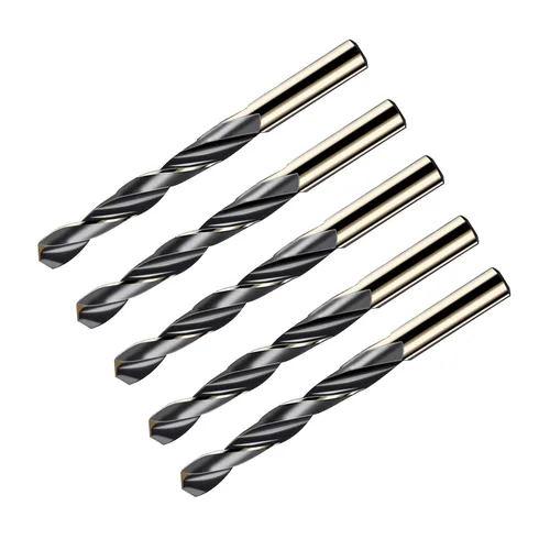 Miniatura 9 de 5 piezas HSS 5/16" pulgadas (0.315 in) Metric Gold Cobalt Titanium de acero de alta velocidad Twist Broca helicoidal, adecuada para hierro fundido