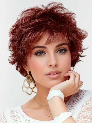Miniatura 12 de TISHINING Pelucas rubias cortas en capas para mujeres blancas, longitud de la barbilla, color rubio ceniza, parte lateral, peluca Pixie Bob, cabello