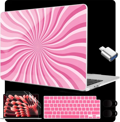Miniatura 42 de MEEgoodo Funda para MacBook Air M5/M4/M3/M2 de 15 pulgadas 2026 2025 2024 2023, funda compatible con el modelo (A3448/A3241/A3114/A2941)