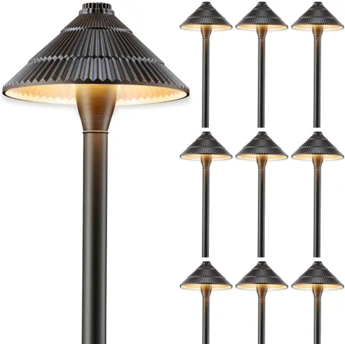 Miniatura 33 de Gardenreet Luces de camino de bajo voltaje de latón, luces LED de camino de paisaje, luces de patio al aire libre impermeables IP65, 12 V con cable