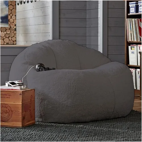 Miniatura 24 de Puf, sin relleno, muebles de sala de estar, grandes, redondos, suaves y esponjosos (solo incluye una funda, no un puf completo), de piel sintética