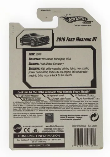 Miniatura 2 de Hot Wheels 2010 Ford Mustang GT, [azul] 2010 Garaje 1/10