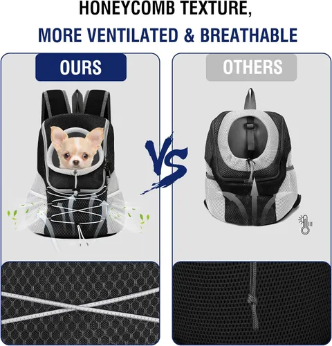 Miniatura 3 de Pawaboo Mochila transportadora para perros y mascotas, mochila de transporte frontal para perros pequeños, medianos y gatos, mochila de transporte