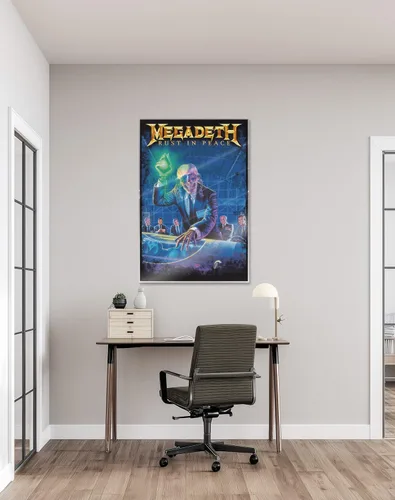 Miniatura 6 de Megadeth - Póster musical (portada del álbum: Rust In Peace) (Tamaño: 24" x 36") (póster laminado y tiras)
