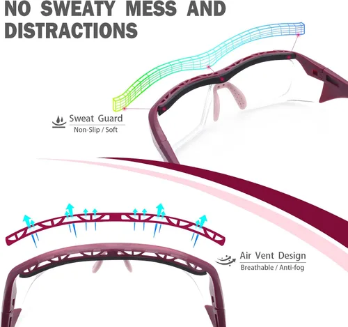 Miniatura 3 de UKNOW Anteojos de seguridad antiniebla, protección ocular con lentes transparentes de protección UV y protectores laterales, ANSI Z87.1