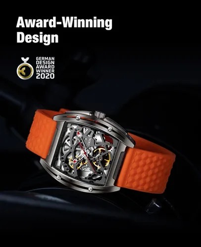 Miniatura 3 de CIGA Design Skeleton Watch Z Series Titanium Automatic Mechanical Wristwatch Sapphire Tonneau Analog Men's Watches 3ATM Waterproof with Removable