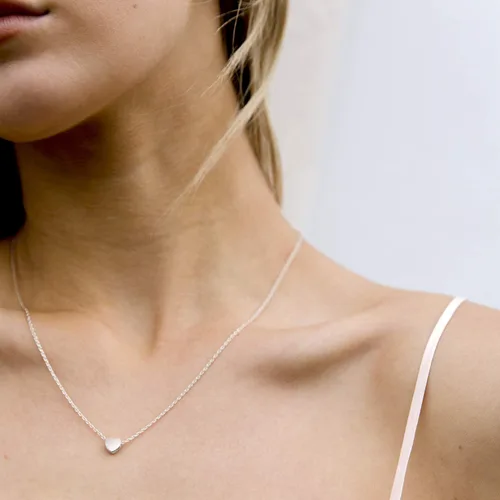 Miniatura 50 de PAVOI Collar de corazón chapado en oro de 14 quilates con circonita cúbica Bonitos collares con colgante de amor delicado para mujer