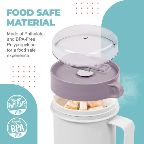 Miniatura 3 de MATICAN Taza de sopa para microondas con tapa, recipiente para sopa con tapa para fideos ramen, sopa, bebidas, apto para microondas, incluye
