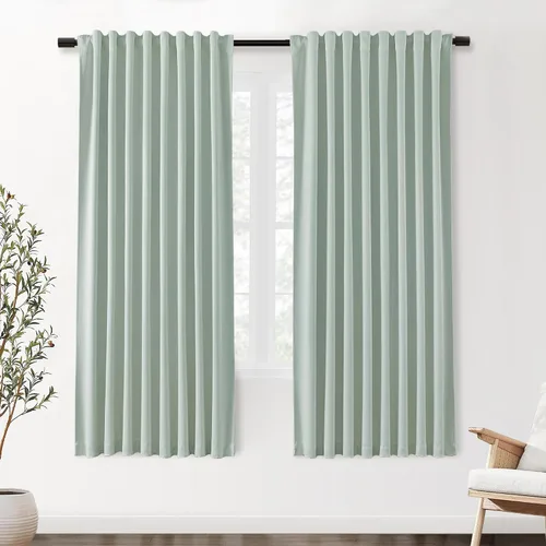 Miniatura 52 de SHINELAND Cortinas opacas cortas para ventanas de dormitorio, cortinas de baño, 45 pulgadas de largo