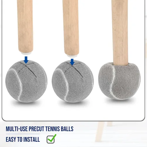 Miniatura 4 de Macarrie 16 pelotas de tenis precortadas para sillas, pelotas de tenis para patas de muebles, para proteger el suelo del aula, cubiertas de patas