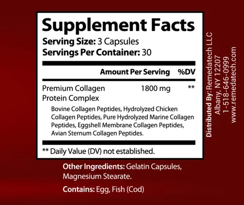 Miniatura 5 de Colágeno premium para adultos contiene colágeno tipo I, II, III, IV, V, V, 1800 mg - Crecimiento del cabello más rápido y saludable, uñas más