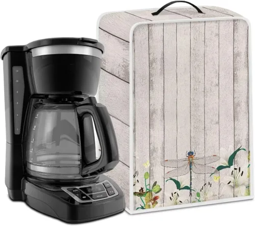 Miniatura 42 de DISNIMO Cubierta para cafetera de concha de mar con estrella de mar de playa, poliéster antihuellas dactilares, a prueba de polvo, resistente a