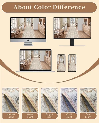 Miniatura 125 de Madane Tapete lavable de 2 x 10 pies para pasillo, cocina, recibidor, clásico, suave, antideslizante para interiores, casa de campo, baño, sala
