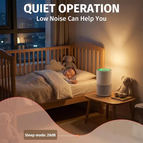 Miniatura 6 de Purificadores de aire para dormitorio y hogar, purificador de aire con cubierta de monitor de calidad del aire PM 2.5 de hasta 1235 pies cuadrados