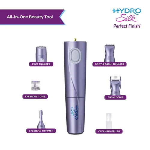 Miniatura 5 de Schick Hydro Silk Recortadora de acabado perfecto, kit de aseo 8 en 1 para mujer