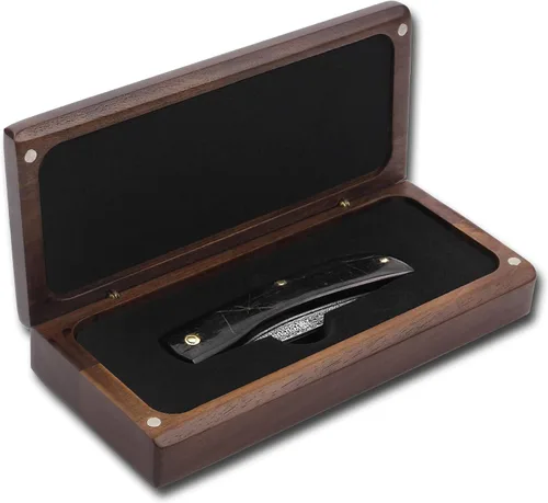 Miniatura 9 de YOUSUNLONG Cuchillo de bolsillo plegable de 7.480 in - Cuchillo de transporte diario - Cuchillo de una mano con funda de cuero y caja de cuchillos