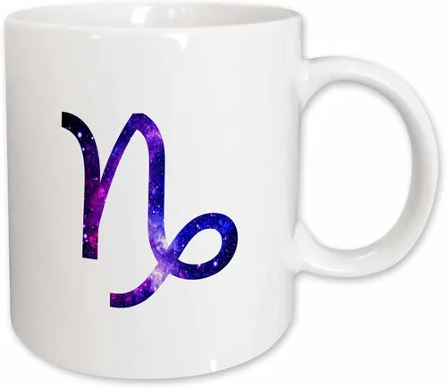 Miniatura 11 de 3dRose Capricorn star sign - goat zodiac glyph astrological horoscope symbol 11oz Two-Tone Black Mug