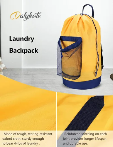 Miniatura 5 de Dalykate - Mochila para lavandería y ropa sucia con correas para el hombro Amarillo