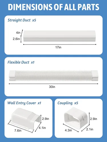 Miniatura 4 de Juego de cubierta de línea de PVC decorativo para mini split y aire acondicionado central de 4 pulgadas de ancho y 9 pies de largo, para sistemas