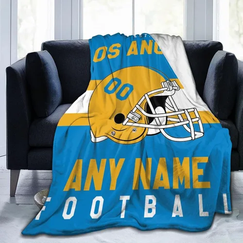 Miniatura 22 de SEAGGS Manta personalizada con diseño de ciudad de fútbol americano, decoración personalizada, manta impresa para añadir cualquier nombre y número