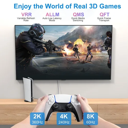 Miniatura 5 de Cable de fibra óptica HDMI de 8 K, 6 pies / 1.8 metros, 48 Gbps, cable HDMI 2.1 de ultra-alta velocidad trenzado, 8 K a 60 Hz, 4 K a 120 Hz