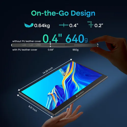 Miniatura 9 de SANSUI Monitor portátil de 15.6 pulgadas FHD 1080P Monitor de viaje para laptop, USB C HDMI ultrafino IPS pantalla de computadora con altavoces