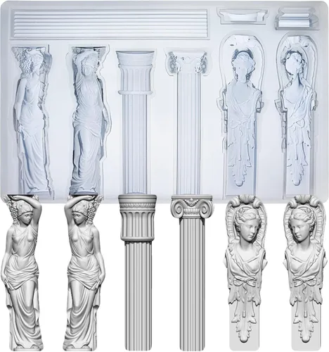 Molde de Arte para Arcilla de Secado al Aire de Policlay, Yeso, Columna Decorativa y Estatua Escultórica Columna y Estatua