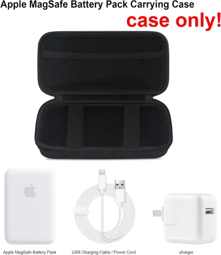Miniatura 2 de Elonbo Estuche de transporte para Apple MagSafe Charger Battery Pack, bolsa organizadora de viaje dura para cargador magnético seguro para iPhone