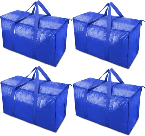 Miniatura 27 de TICONN Paquete de 2 bolsas de mudanza extra grandes resistentes con cremalleras y asas de transporte, bolsas de almacenamiento duraderas