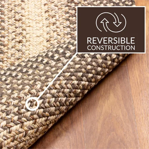 Miniatura 6 de Super Area Rugs Alfombras Trenzadas 3X5 Alfombra de Cocina Estilo Granja - Alfombra Trenzada Ridgewood para Sala de Estar - Reversible - Terciopelo