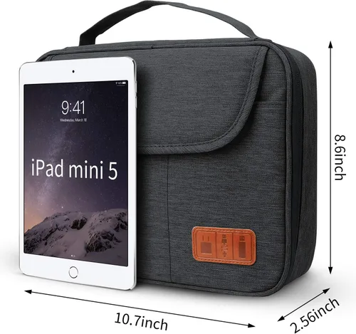 Miniatura 2 de HOLIMET Bolsa organizadora de cables, bolsa de accesorios electrónicos, doble capa para viajes, bolsa organizadora de almacenamiento de cables