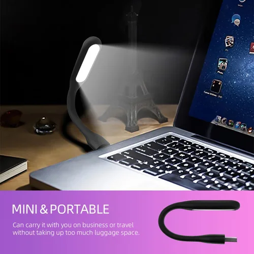 Miniatura 2 de lámpara LED USB para banco de energía (10 piezas) lámpara de cuidado ocular portátil mini con brazo flexible, lámparas de lectura USB de cuello
