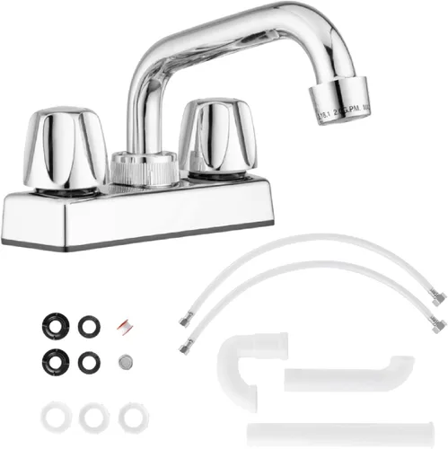 Miniatura 8 de Pacific Bay - Lynden Utility - Grifo para fregadero de lavandería con boquilla giratoria de acero inoxidable - Adaptador de manguera de jardín