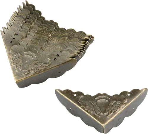 Miniatura 8 de Antrader 24 piezas de caja de esquinas triangulares de metal protector de esquina de gabinete protector de seguridad para decoración de muebles