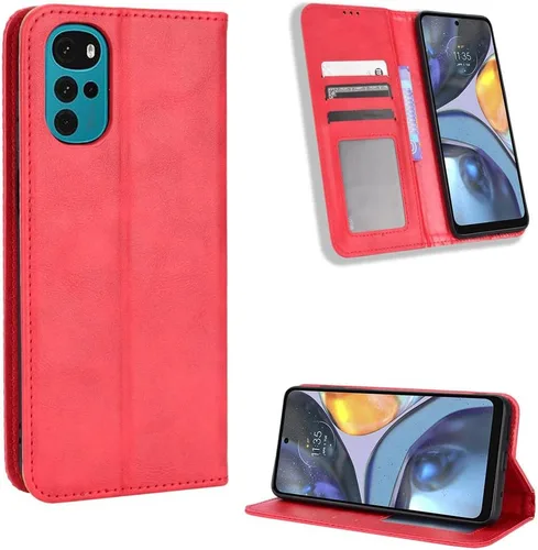 Funda para Motorola Moto G22 Funda de piel sintética con tapa para Motorola Moto G22 XT2831-3, funda de piel sintética con tapa para Motorola Moto