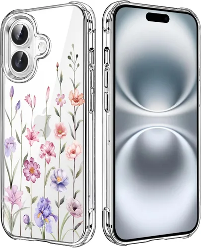 Miniatura 36 de Funda transparente de girasol compatible con iPhone SE 2022 SE 2020 7 8, funda trasera floral para niñas y mujeres, funda protectora transparente