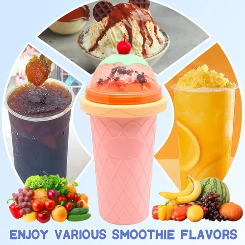 Miniatura 4 de FANS-ONE Taza de Granizado, Juego de 3 Tazas Mágicas Congeladas de Granizado, Taza Reutilizable para Hacer Granizado de Jugo, Helado, Leche, Yogur