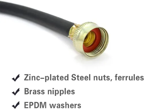 Miniatura 4 de TT FLEX Conector de manguera mezcladora en Y para lavadora de goma, accesorios de 3/4", longitud de 1 pie (12")