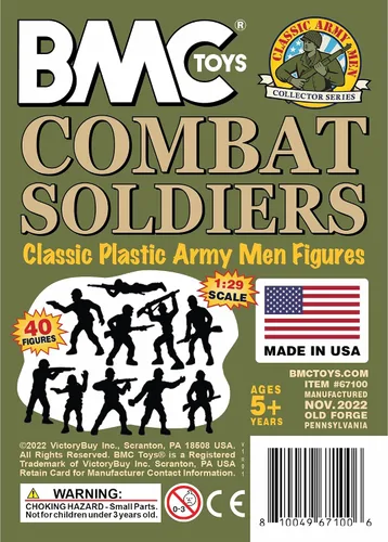Miniatura 7 de BMC Classic OD Green Plastic Army Men - 40 figuras de soldado de la Segunda Guerra Mundial - Fabricado en Estados Unidos