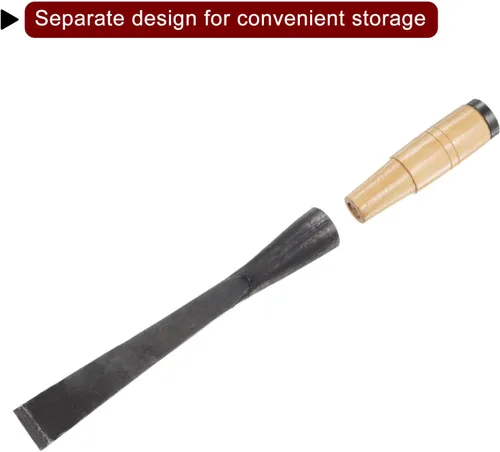Miniatura 4 de HARFINGTON Cincel de madera recto de 1-1/9 pulgadas, hoja de borde biselado, herramientas de mano para carpintería con mango redondo para tallar