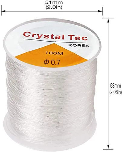 Miniatura 2 de BingBing Paquete de 2 cuerdas elásticas de 0.028 in, cordón de joyería, cuerda de pulsera de cuentas de cristal, línea de cuentas transparentes