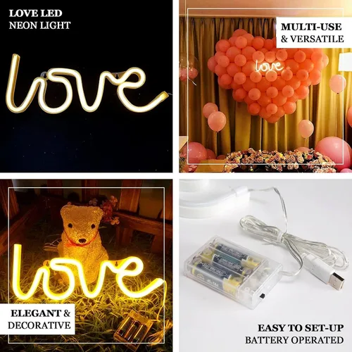 Miniatura 4 de Efavormart - Letrero de luz de neón de 13 pulgadas, luces LED reutilizables para decoración de pared, funciona con USB