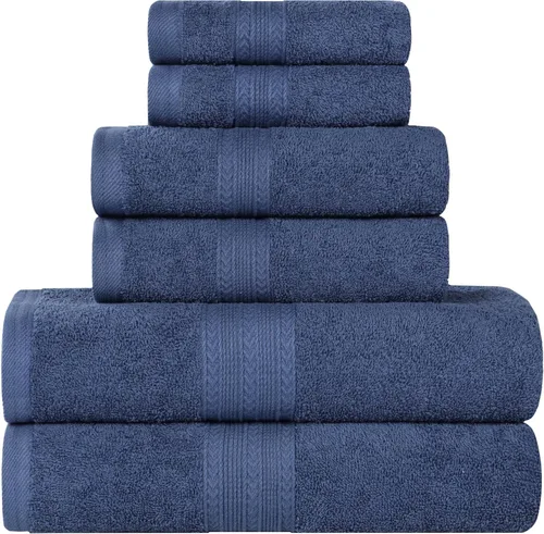 Miniatura 54 de Superior Juego de 6 toallas de mano de algodón ecológico, toallas pequeñas para spa, hotel, baño de invitados, cocina, secado rápido, suave