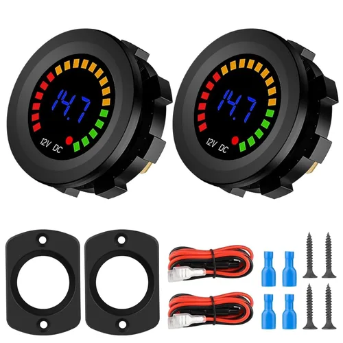Miniatura 9 de Linkstyle Medidor de Batería de 12 V, Voltímetro Impermeable de 12 V, Medidor de Voltaje de Pantalla Digital para Marina, Auto, Motocicleta